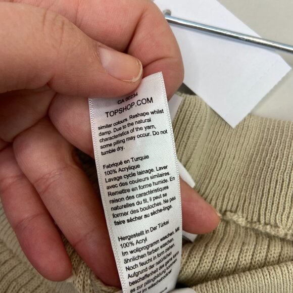 NWT Topshop ribbed‎ brown flare pants size 8-10 - Picture 7 of 8